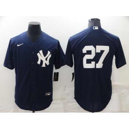 Men's New York Yankees #27 Giancarlo Stanton Navy Cool Base Stitched Jersey