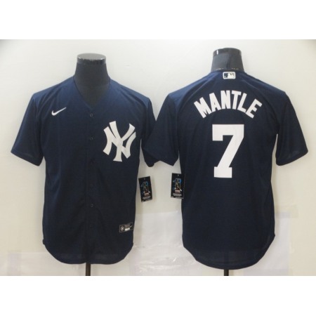 Men's New York Yankees #7 Mickey Mantle Navy Cool Base Stitched Jersey