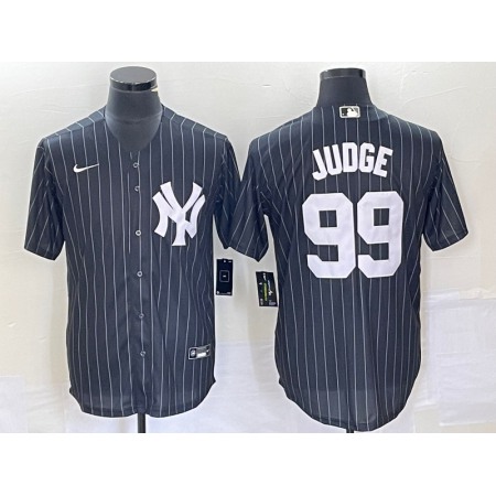 Men's New York Yankees #99 Aaron Judge Black Cool Base Stitched Baseball Jersey