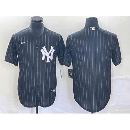 Men's New York Yankees Blank Black Cool Base Stitched Baseball Jersey