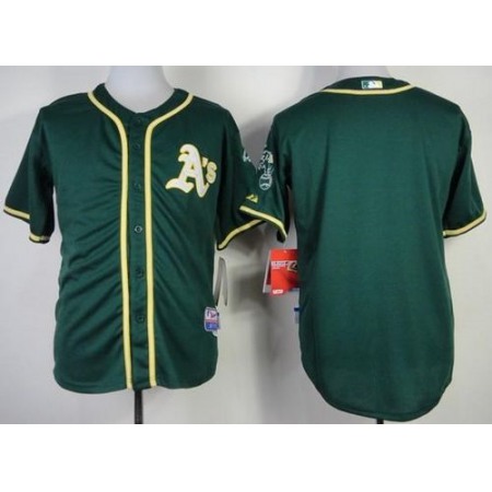 Athletics Blank Green Cool Base Stitched MLB Jersey