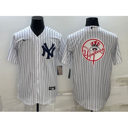 Men's New York Yankees White Team Big Logo Cool Base Stitched Baseball Jersey