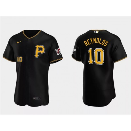 Men's Pittsburgh Pirates #10 Bryan Reynolds Black Flex Base Stitched Baseball Jersey