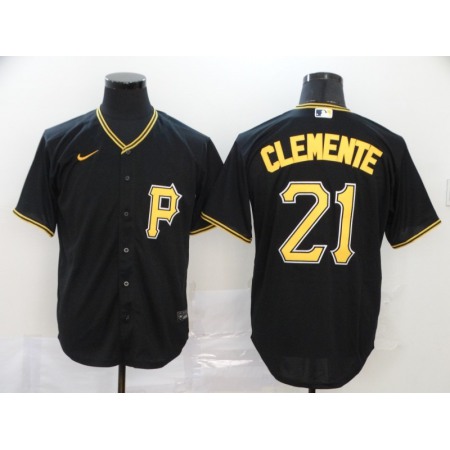 Men's Pittsburgh Pirates #21 Roberto Clemente Black Cool Base Stitched MLB Jersey