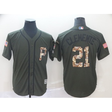 Men's Pittsburgh Pirates #21 Roberto Clemente Salute To Service Cool Base Stitched MLB Jersey