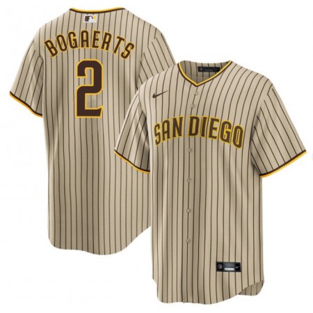 Men's San Diego Padres #2 Xander Bogaerts Tan Cool Base Stitched Baseball Jersey