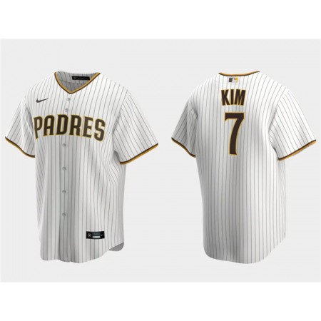 Men's San Diego Padres #7 Ha-Seong Kim White Cool Base Stitched Jersey