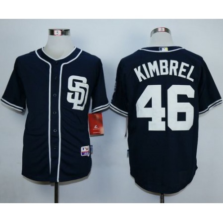 Padres #46 Craig Kimbrel Dark Blue Alternate 1 Cool Base Stitched MLB Jersey