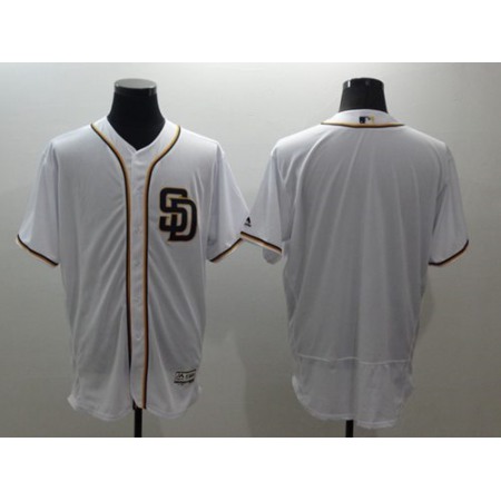 Padres Blank White Flexbase Authentic Collection Stitched MLB Jersey