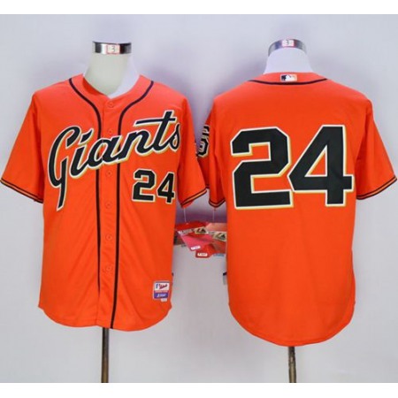 Giants #24 Willie Mays Orange Cool Base Stitched MLB Jersey