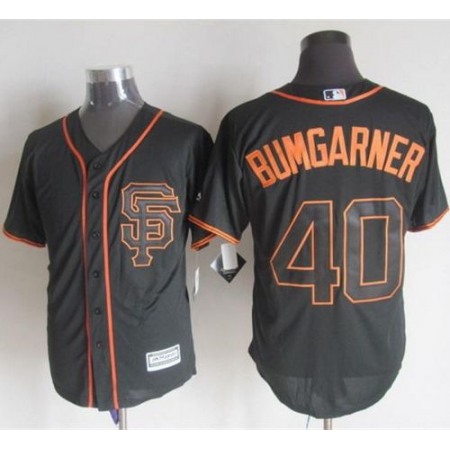 Giants #40 Madison Bumgarner Black Alternate New Cool Base Stitched MLB Jersey