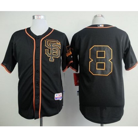 Giants #8 Hunter Pence Black Alternate Cool Base Stitched MLB Jersey