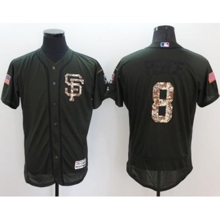 Giants #8 Hunter Pence Green Flexbase Authentic Collection Salute to Service Stitched MLB jerseys