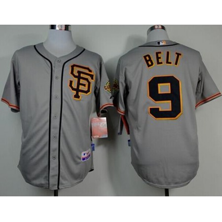 Giants #9 Brandon Belt Grey Road 2 Cool Base Stitched MLB Jersey