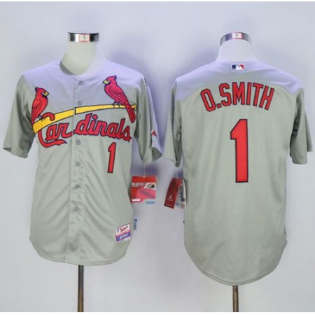 Cardinals #1 Ozzie Smith Grey Cool Base Stitched MLB Jersey