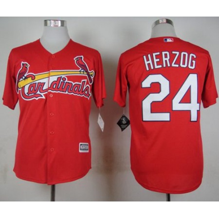 Cardinals #24 Whitey Herzog Red New Cool Base Stitched MLB Jersey