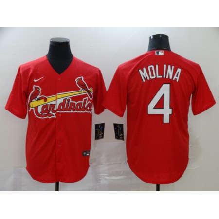 Men's St. Louis Cardinals #4 Yadier Molina Red Cool Base Stitched MLB Jersey