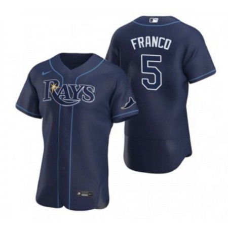 Men's Tampa Bay Rays #5 Wander Franco Navy Flex Base Stitched Jersey