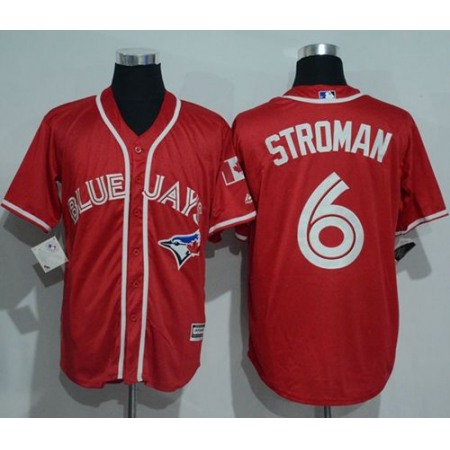 Blue Jays #6 Marcus Stroman Red New Cool Base Canada Day Stitched MLB Jersey