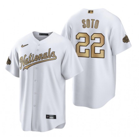 Men's Washington Nationals #22 Juan Soto 2022 All-Star White Cool Base Stitched Baseball Jersey