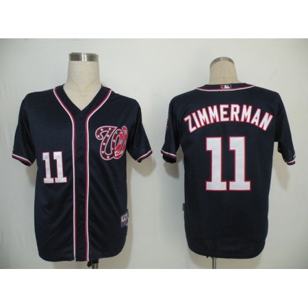 Nationals #11 Ryan Zimmerman Navy Blue Cool Base Stitched MLB Jersey