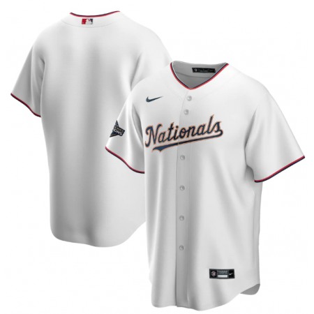 Men's Washington Nationals Blank White 2020 Gold Program Stitched Championship Jersey