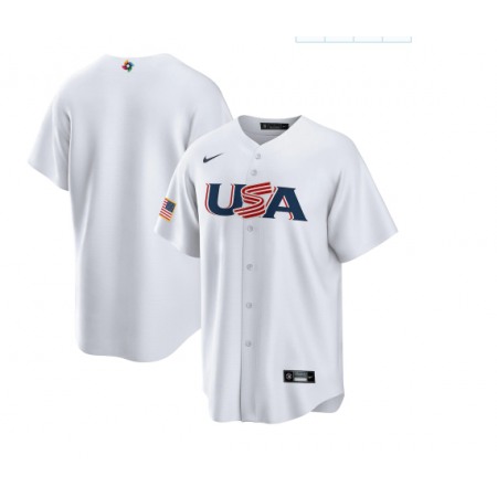 Men's USA Baseball Blank 2023 White World Baseball Classic Stitched Jersey