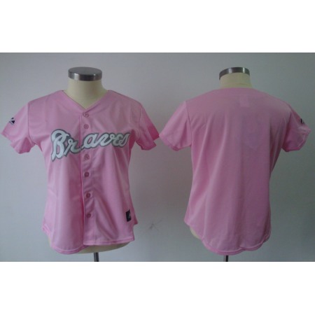 Braves Blank Pink Women's Fashion Stitched MLB Jersey