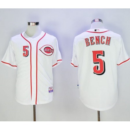 Women's Cincinnati Reds #5 Johnny Bench White Cool Base Stitched Jersey