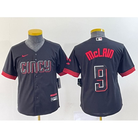 Women's Cincinnati Reds #9 Matt McLain Black 2023 City Connect Stitched Baseball Jersey(Run Small)