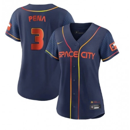 Women's Houston Astros #3 Jeremy Pena 2022 Navy City Connect Stitched Jersey(Run Small)