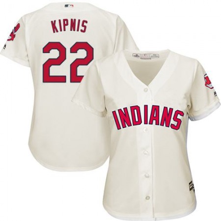 indians #22 Jason Kipnis Cream Women's Alternate Stitched MLB Jersey