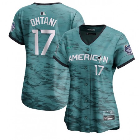 Women's Los Angeles Angels #17 Shohei Ohtani Teal 2023 All-star Stitched Baseball Jersey(Run Small)