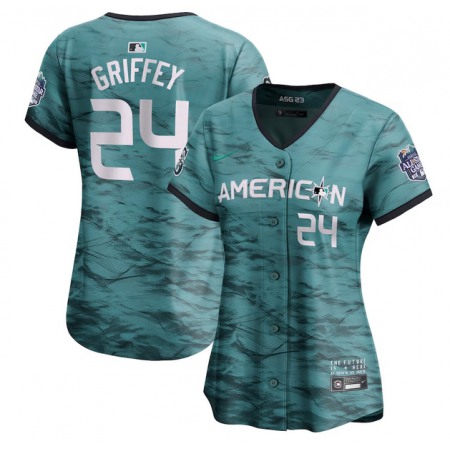 Women's Seattle Mariners #24 Ken Griffey Jr. Teal 2023 All-star Stitched Baseball Jersey(Run Small)