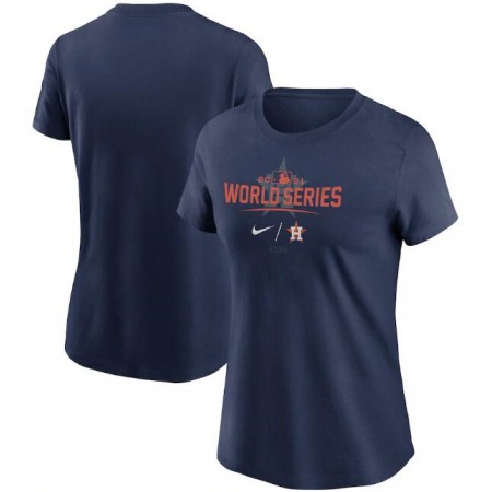 Women's Houston Astros 2021 Navy World Series Bound Collection Dugout T-Shirt(Run Small)