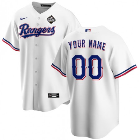 Youth Texas Rangers ACTIVE Player Custom White 2023 World Series Stitched Baseball Jersey