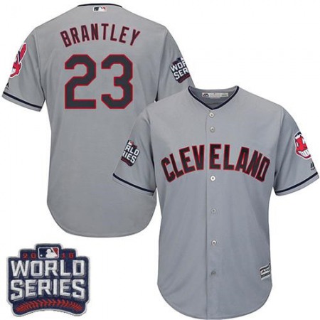 indians #23 Michael Brantley Grey Road 2016 World Series Bound Stitched Youth MLB Jersey