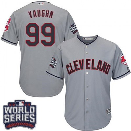 indians #99 Ricky Vaughn Grey Road 2016 World Series Bound Stitched Youth MLB Jersey