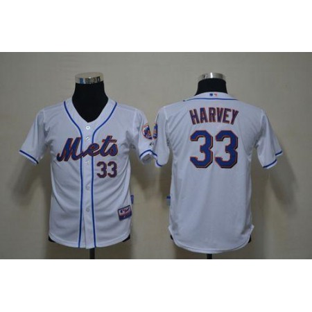 Mets #33 Matt Harvey White Cool Base Stitched Youth MLB Jersey