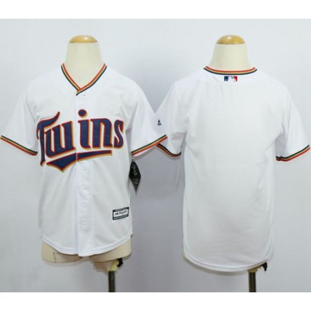 Twins Blank White Cool Base Stitched Youth MLB Jersey