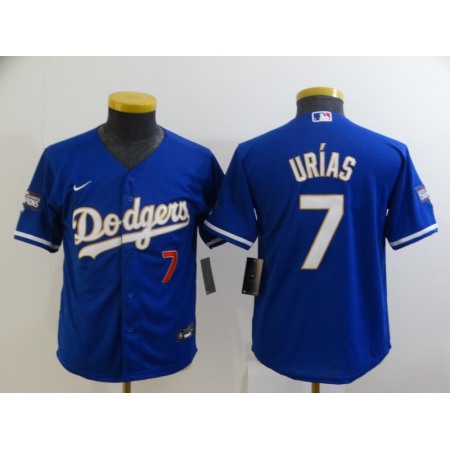 Youth Los Angeles Dodgers #7 Julio Urias Royal Cool Base Stitched Baseball Jersey