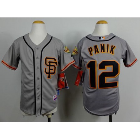 Giants #12 Joe Panik Grey Road 2 Cool Base Stitched Youth MLB Jersey