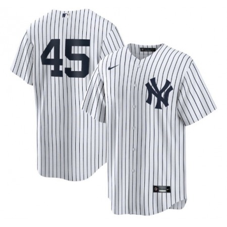 Youth New York Yankees #45 Gerrit Cole White Cool Base Stitched Baseball Jersey