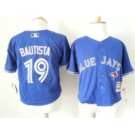 Toddler Blue Jays #19 Jose Bautista Blue Cool Base Stitched MLB Jersey