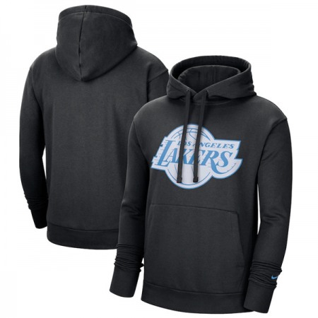 Men's Los Angeles Lakers 2021 Black City Edition Essential Logo Fleece Pullover Hoodie