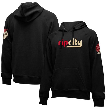 Men's Portland Trail Blazers Black City Edition Logo Essential Pullover Hoodie