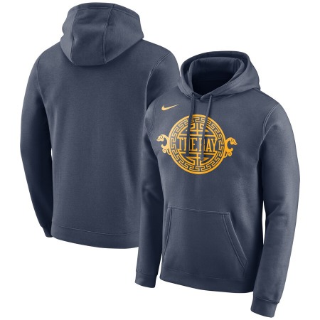 Men's Golden State Warriors Navy City Edition Logo Essential Pullover Hoodie