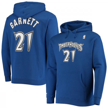 Men's Minnesota Timberwolves #21 Kevin Garnett 2021 Blue Pullover Hoodie