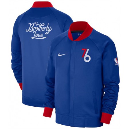 Men's Philadelphia 76ers Blue 2022/23 City Edition Showtime Thermaflex Full-Zip Jacket