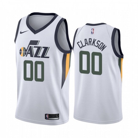 Men's Utah Jazz #00 Jordan Clarkson White Association Edition Swingman Stitched Jersey